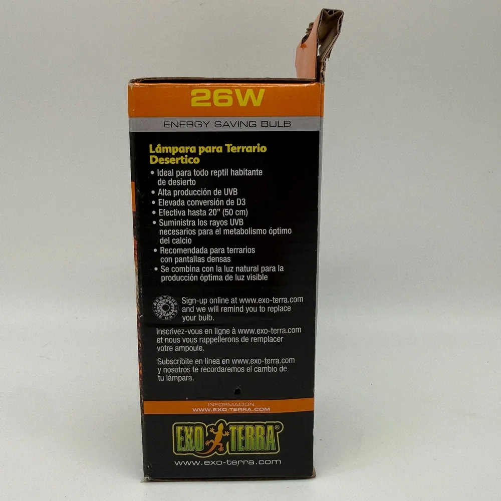 Exo Terra Reptile UVB 150 Desert Terrarium Bulb 26W PT2189 White High Output